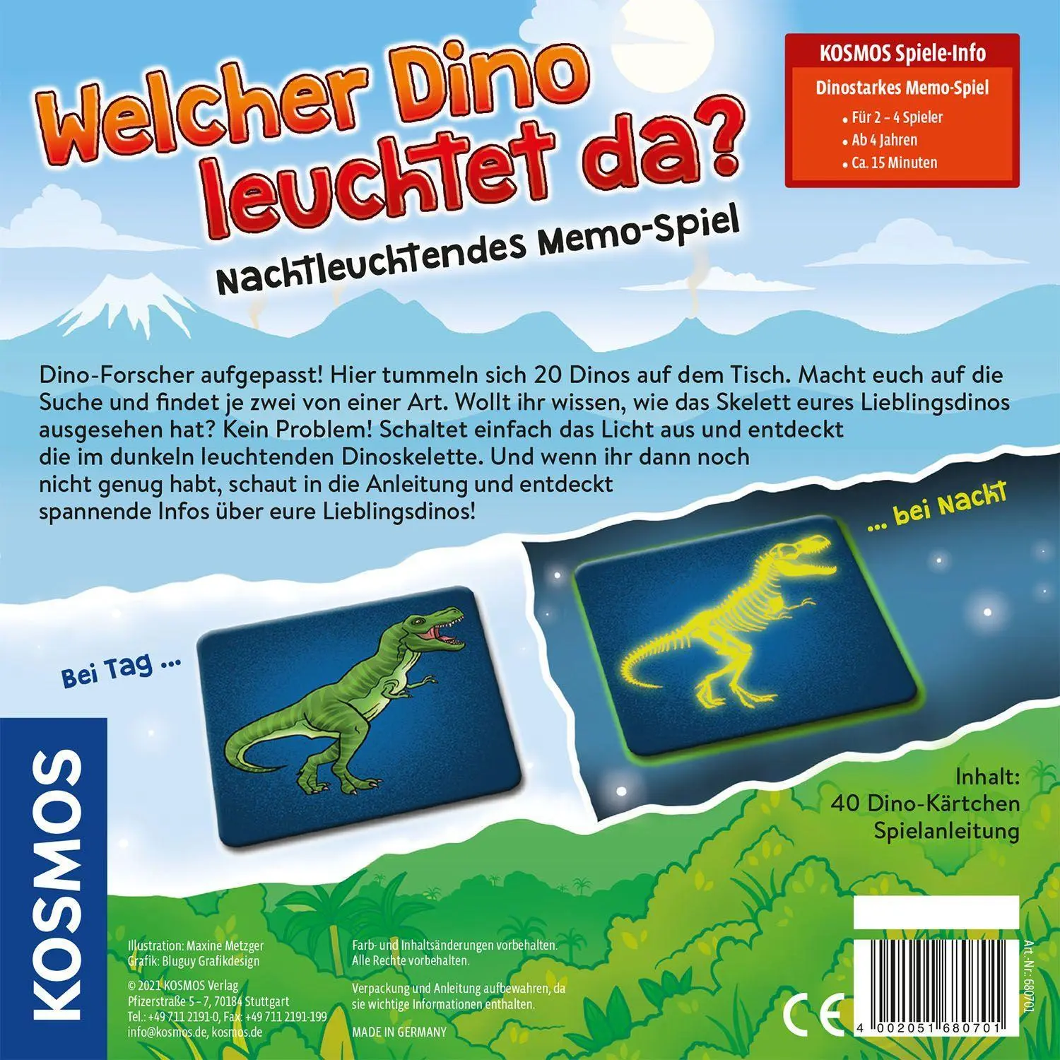 Bild: 4002051680701 | Welcher Dino leuchtet da? | Kinderspiel | Spiel | Brettspiel | 680701