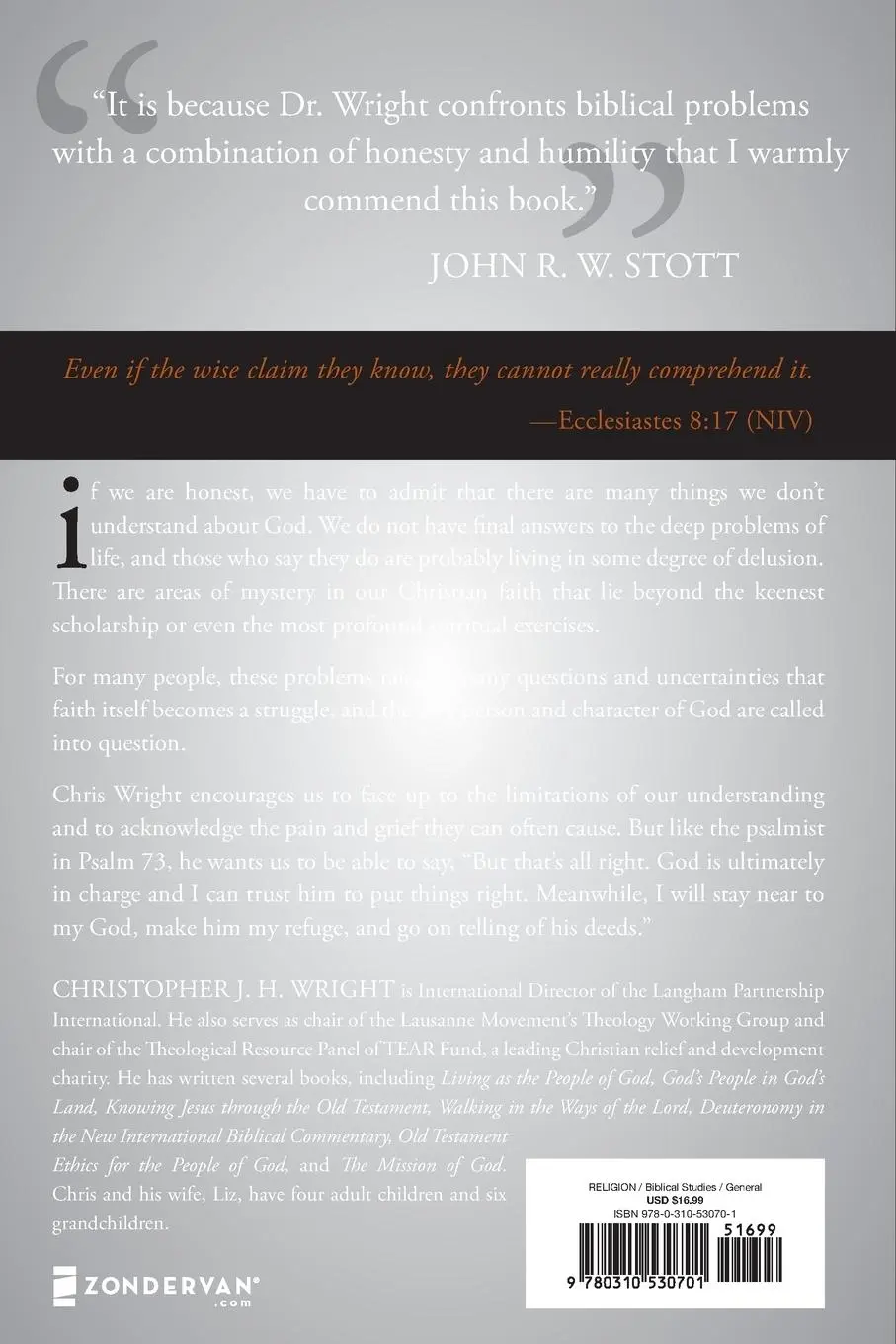 Rückseite: 9780310530701 | God I Don't Understand | Reflections on Tough Questions of Faith