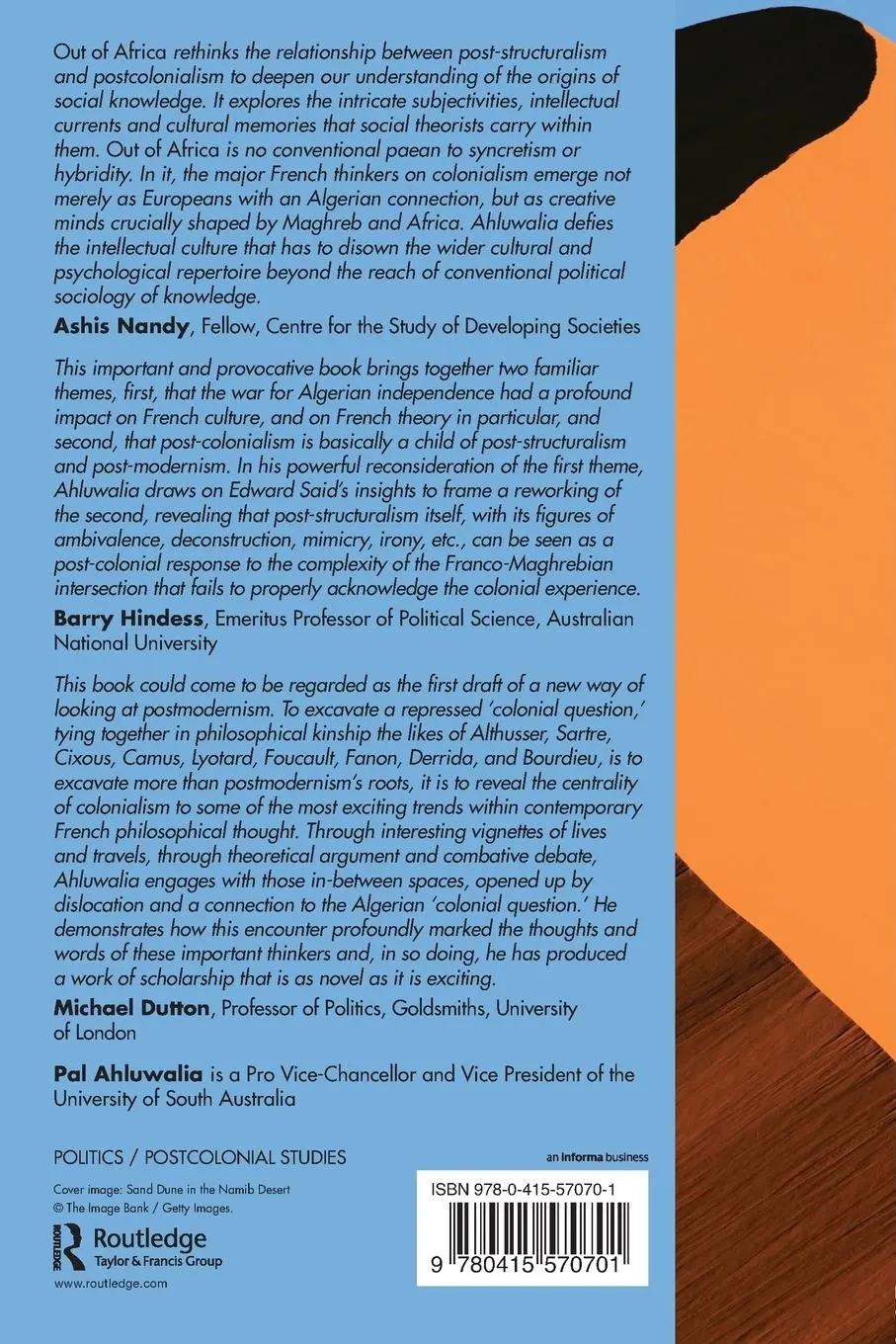 Rückseite: 9780415570701 | Out of Africa | Post-Structuralism's Colonial Roots | Pal Ahluwalia
