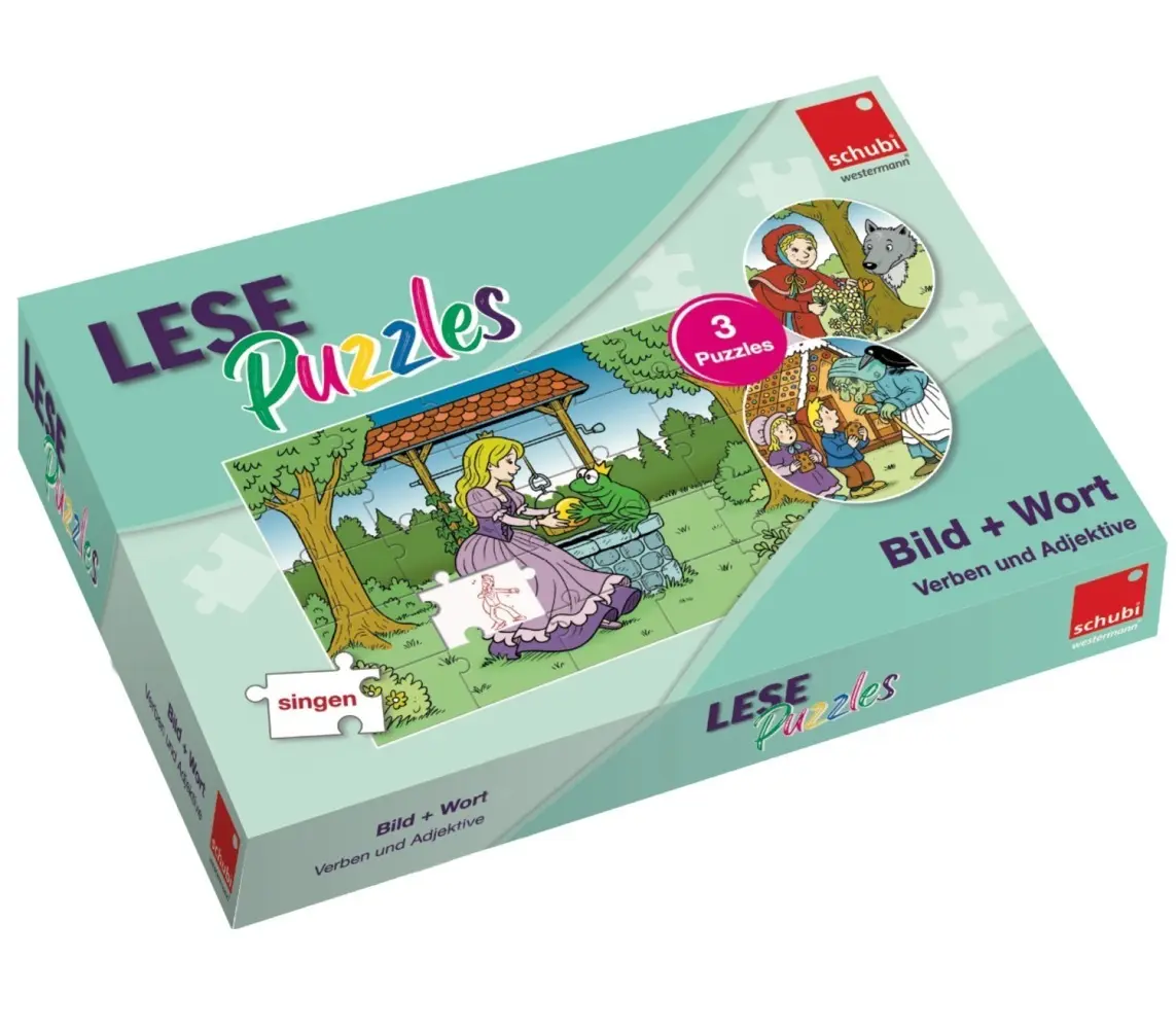 Cover: 9783039760701 | SCHUBI LesePuzzles | Verben und Adjektive Bild + Wort | Box | Deutsch