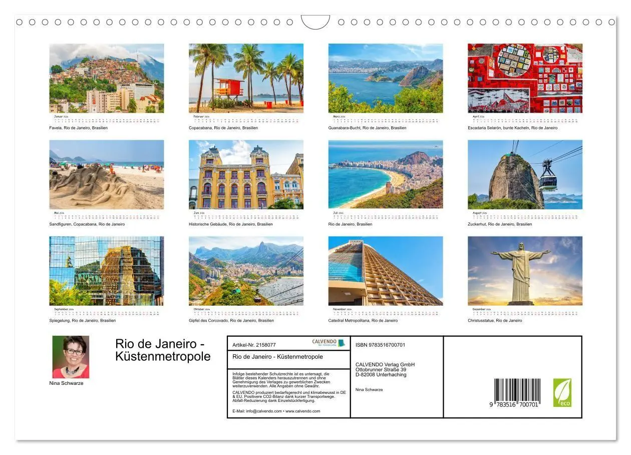 Bild: 9783516700701 | Rio de Janeiro - Küstenmetropole (Wandkalender 2026 DIN A3 quer),...