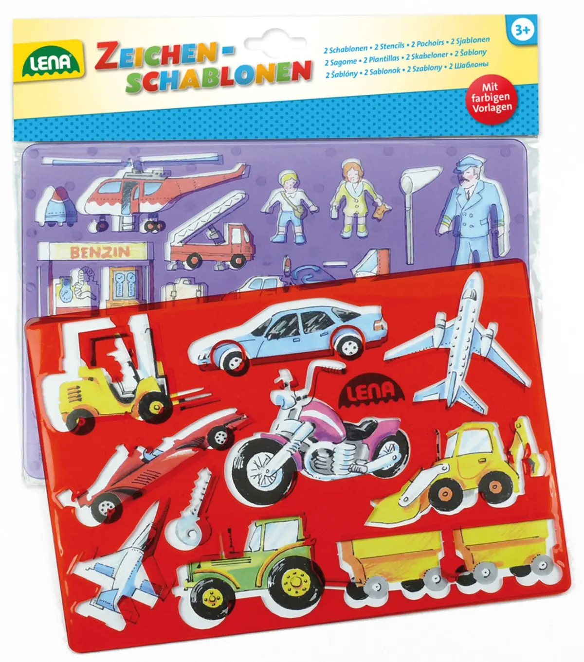 Cover: 4006942750801 | LENA 65773 - Zeichenschablone Fahrzeuge + Menschen | 65773 | deutsch