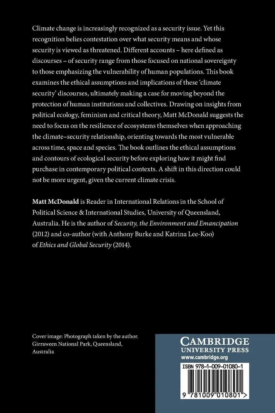 Rückseite: 9781009010801 | Ecological Security | Climate Change and the Construction of Security