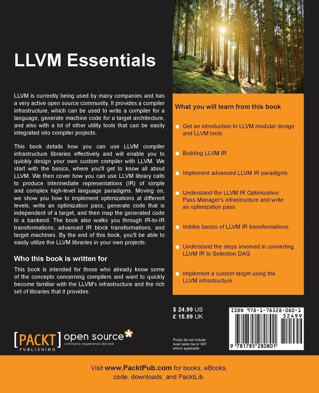 Rückseite: 9781785280801 | LLVM Essentials | Suyog Sarda (u. a.) | Taschenbuch | Englisch | 2015