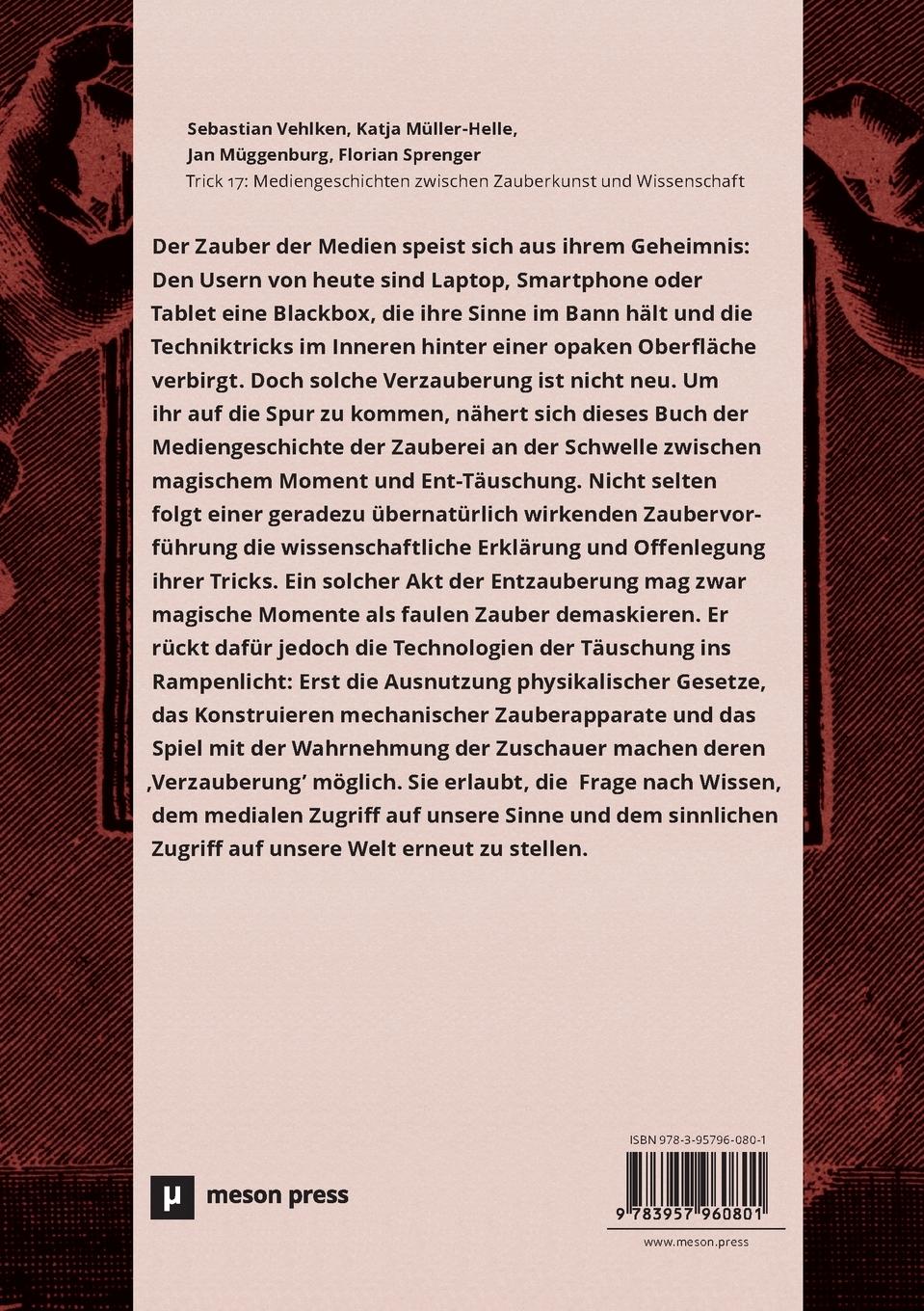 Rückseite: 9783957960801 | Trick 17 | Mediengeschichten zwischen Zauberkunst und Wissenschaft