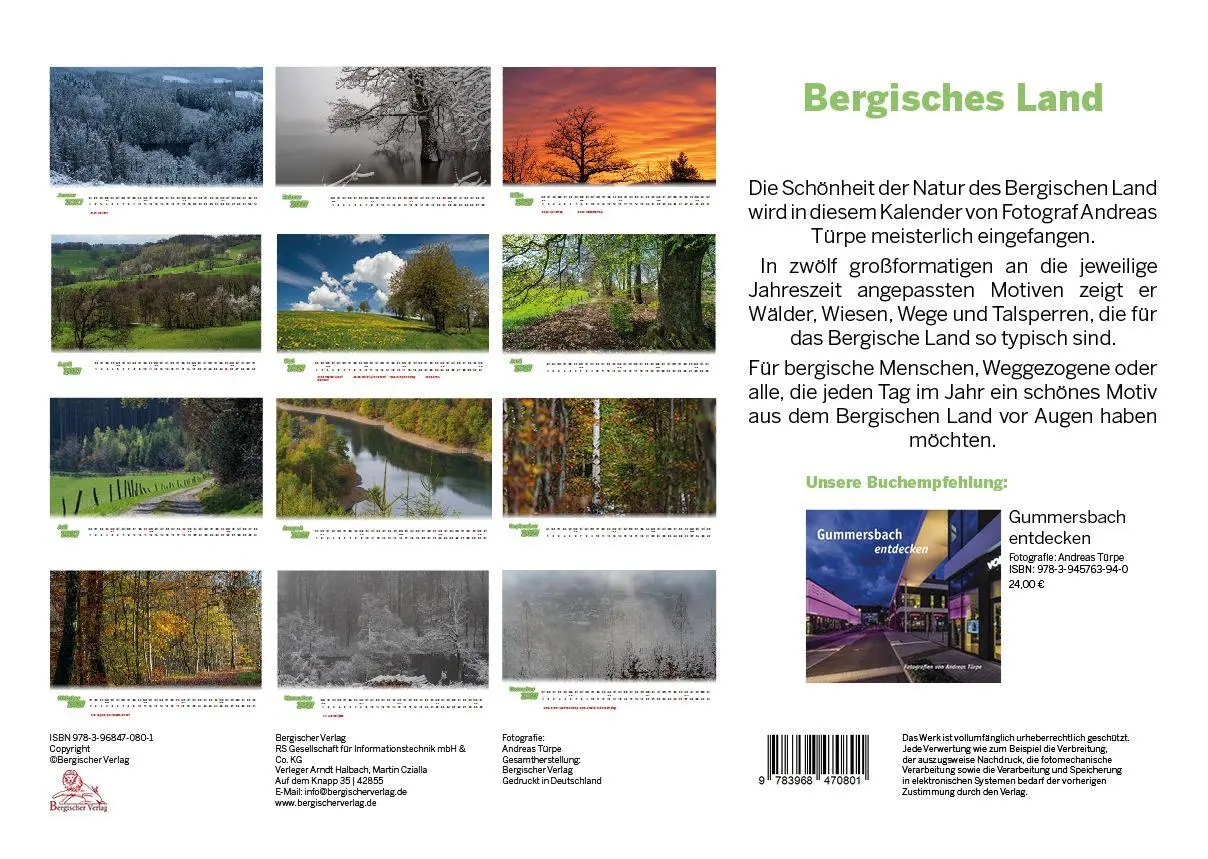Rückseite: 9783968470801 | Bergisches Land 2027 | Kalender | Andreas Türpe | Kalender | Deutsch
