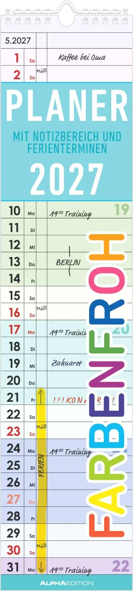 Cover: 4069095010901 | Planer Farbenfroh 2027 | Neumann Verlage GmbH &amp; Co KG | Kalender