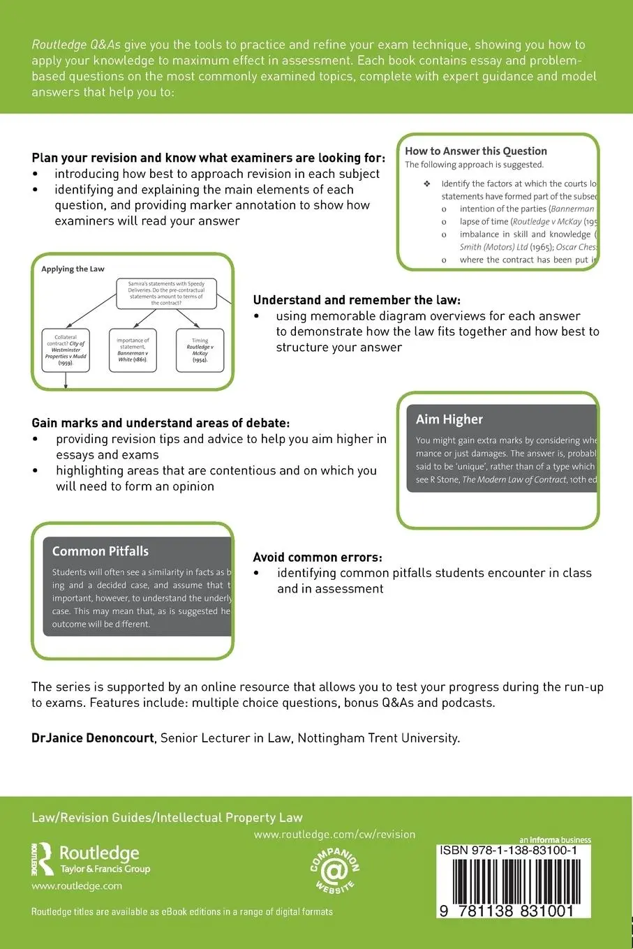Rückseite: 9781138831001 | Q&amp;A Intellectual Property Law | Janice Denoncourt | Taschenbuch | 2015