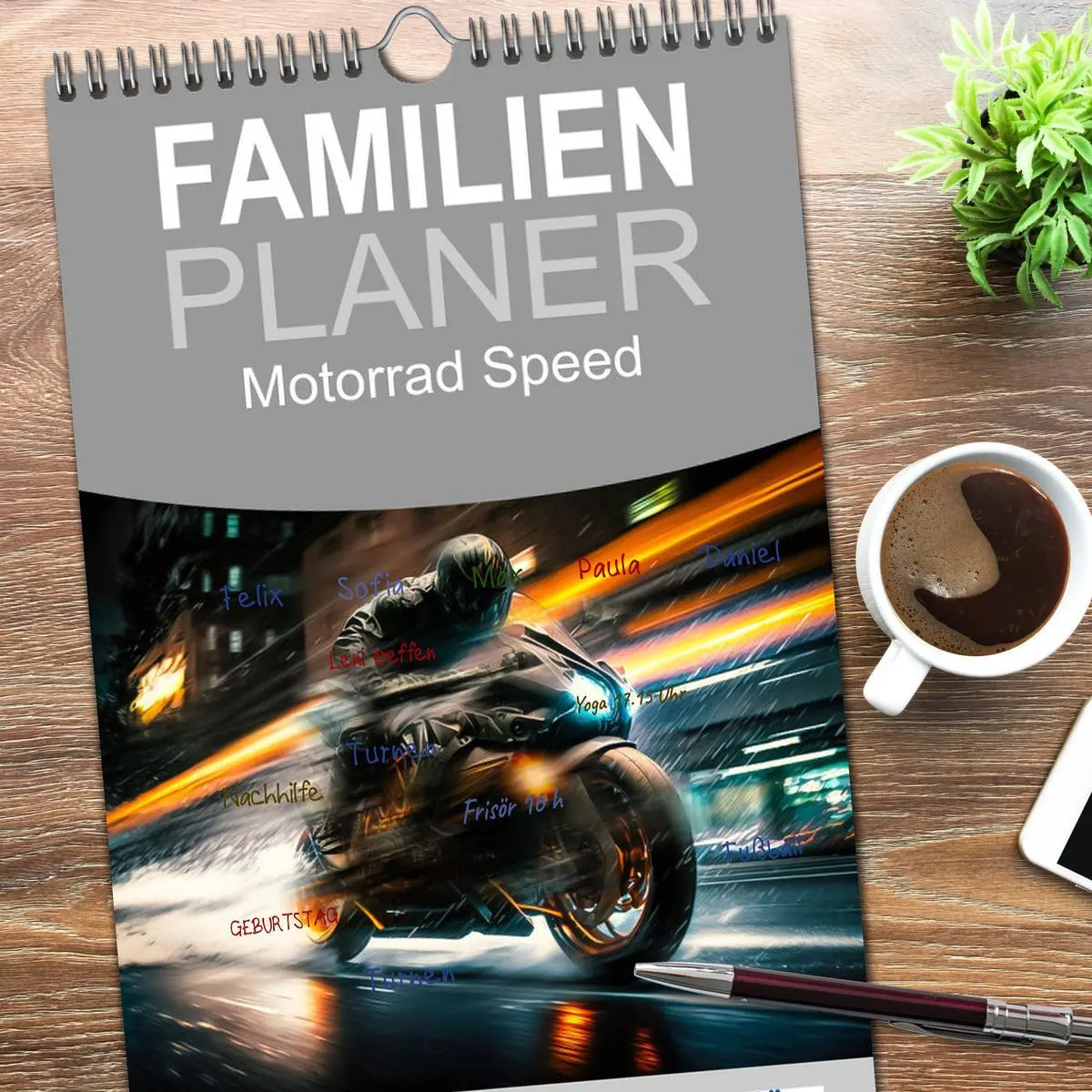 Bild: 9783516501001 | Familienplaner 2026 - Motorrad Speed mit 5 Spalten (Wandkalender,...