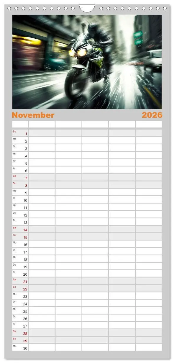 Bild: 9783516501001 | Familienplaner 2026 - Motorrad Speed mit 5 Spalten (Wandkalender,...