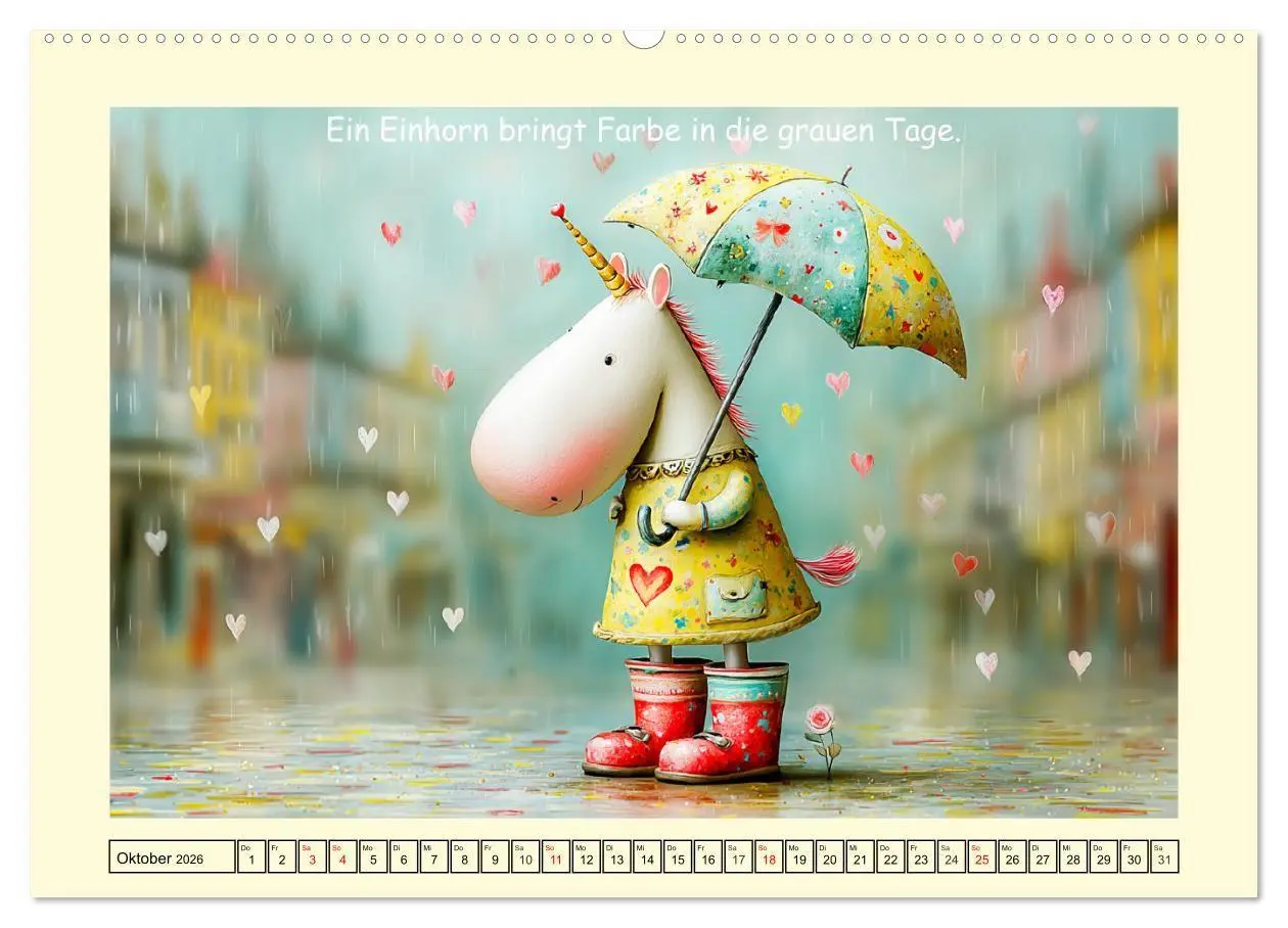 Bild: 9783516741001 | Einhornzauber. Liebliche Unicorn-Weisheiten (Wandkalender 2026 DIN...