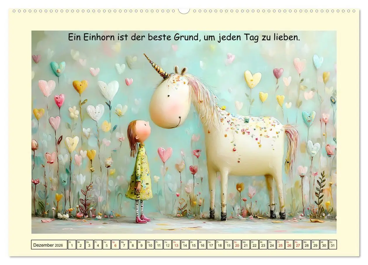 Bild: 9783516741001 | Einhornzauber. Liebliche Unicorn-Weisheiten (Wandkalender 2026 DIN...