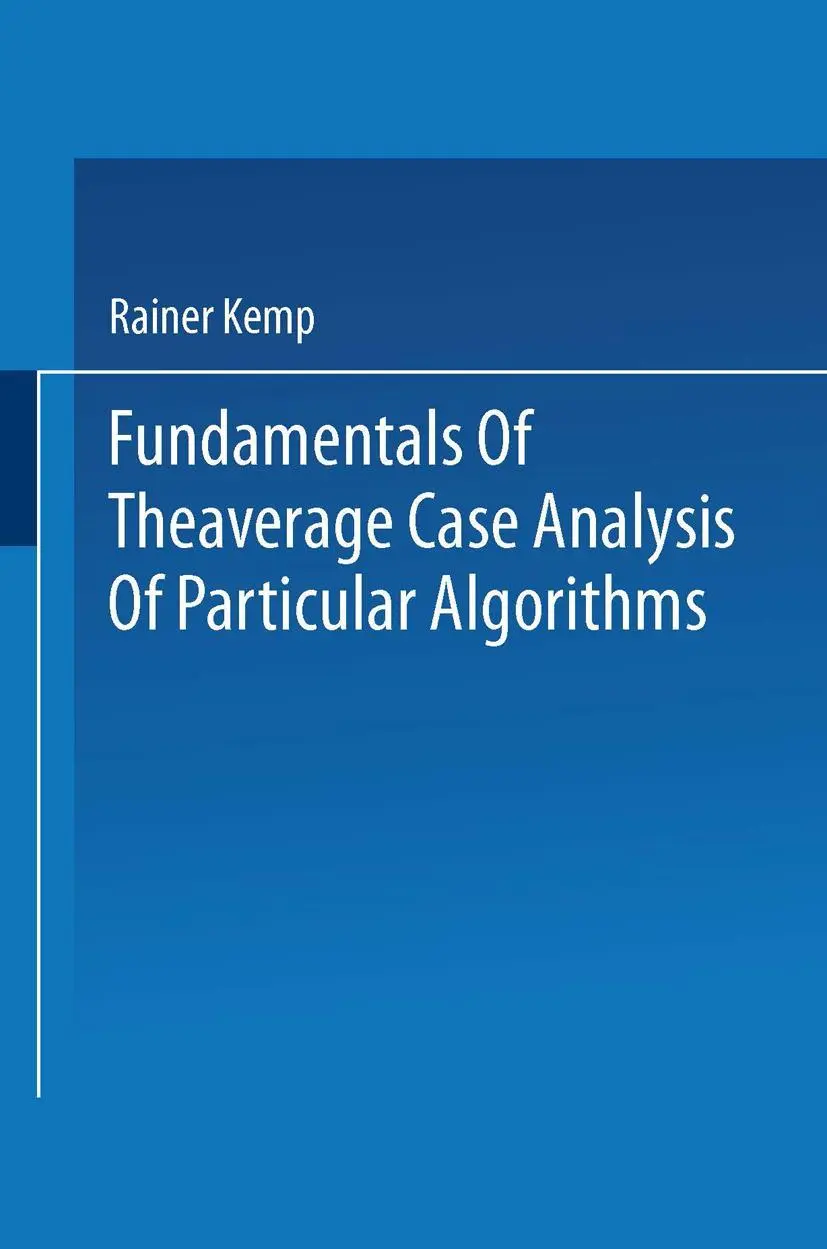 Cover: 9783519021001 | Fundamentals of the Average Case Analysis of Particular Algorithms