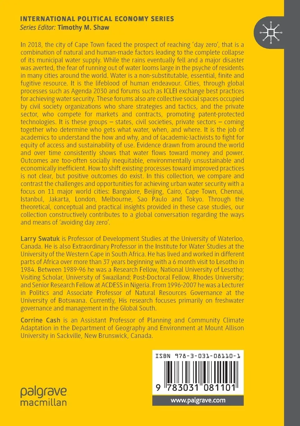 Rückseite: 9783031081101 | The Political Economy of Urban Water Security under Climate Change