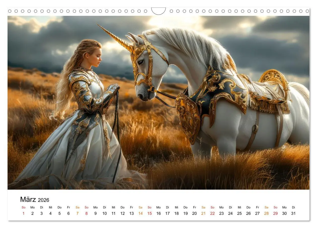 Bild: 9783457261101 | Einhorn-Welten - zwischen Fantasie und Wirklichkeit (Wandkalender...