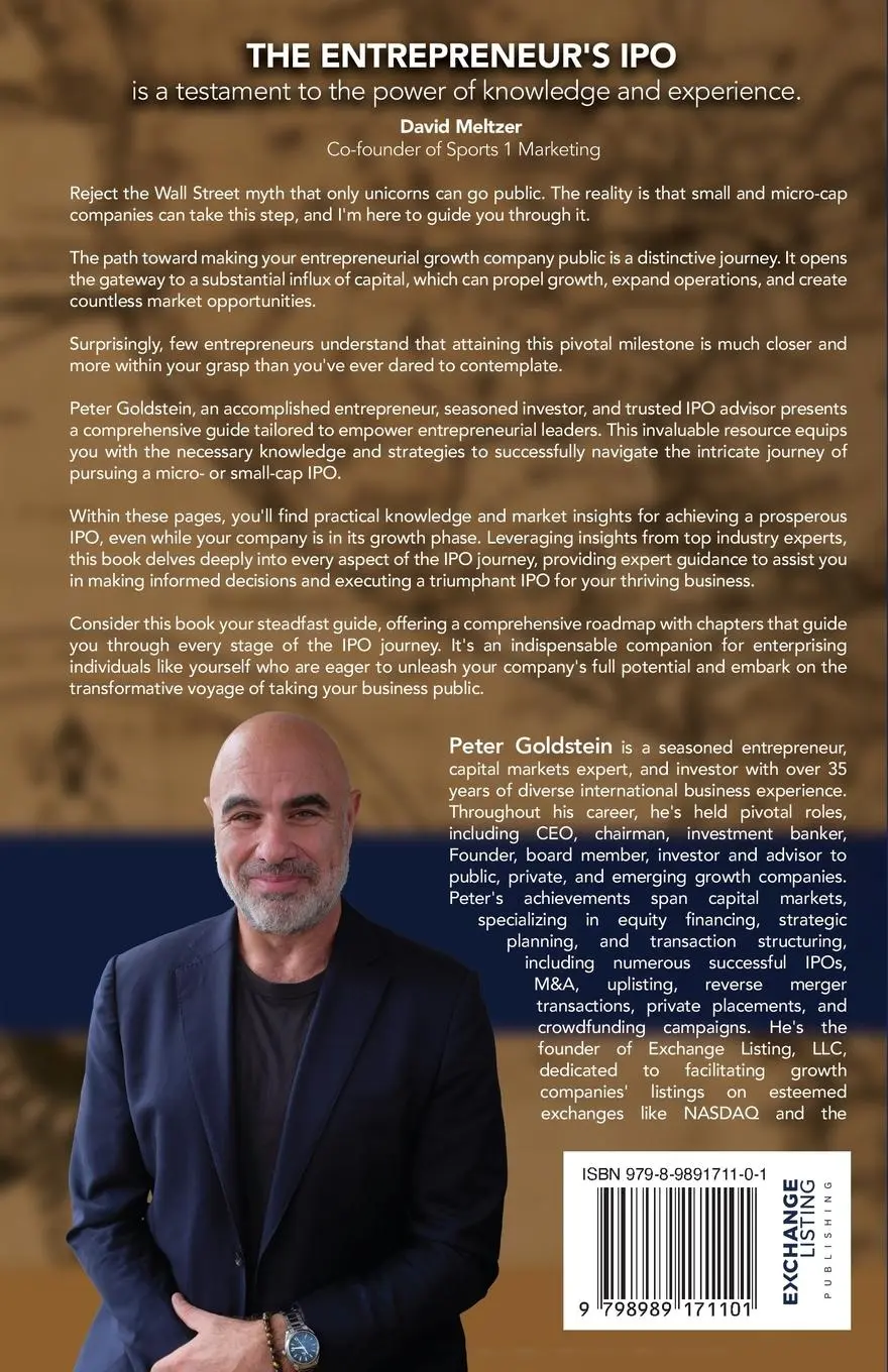 Rückseite: 9798989171101 | The Entrepreneur's IPO | Peter Goldstein | Taschenbuch | Englisch
