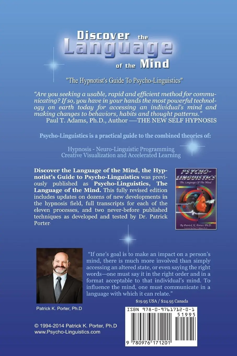 Rückseite: 9780976171201 | Discover the Language of the Mind | Patrick Kelly Porter | Taschenbuch