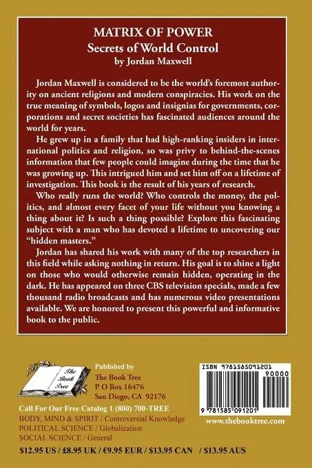 Rückseite: 9781585091201 | Matrix of Power | Secrets of World Control | Jordan Maxwell | Buch