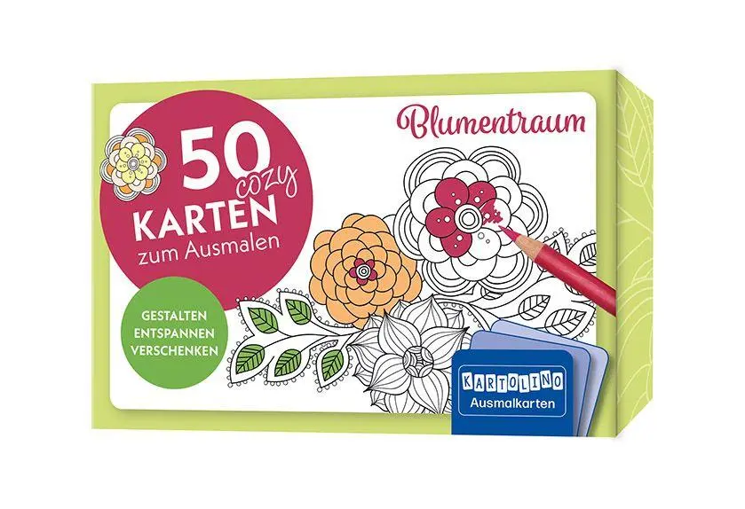 Cover: 9783790101201 | 50 cozy Karten zum Ausmalen - Blumentraum | Box | 50 S. | Deutsch