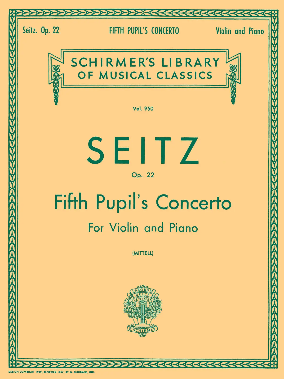 Cover: 73999571301 | Pupil's Concerto No. 5 in D, Op. 22 | Friedrich Seitz | String Solo