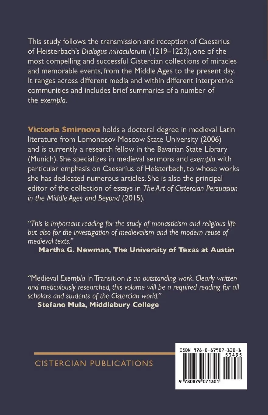Rückseite: 9780879071301 | Medieval Exempla in Transition | Victoria Smirnova | Taschenbuch