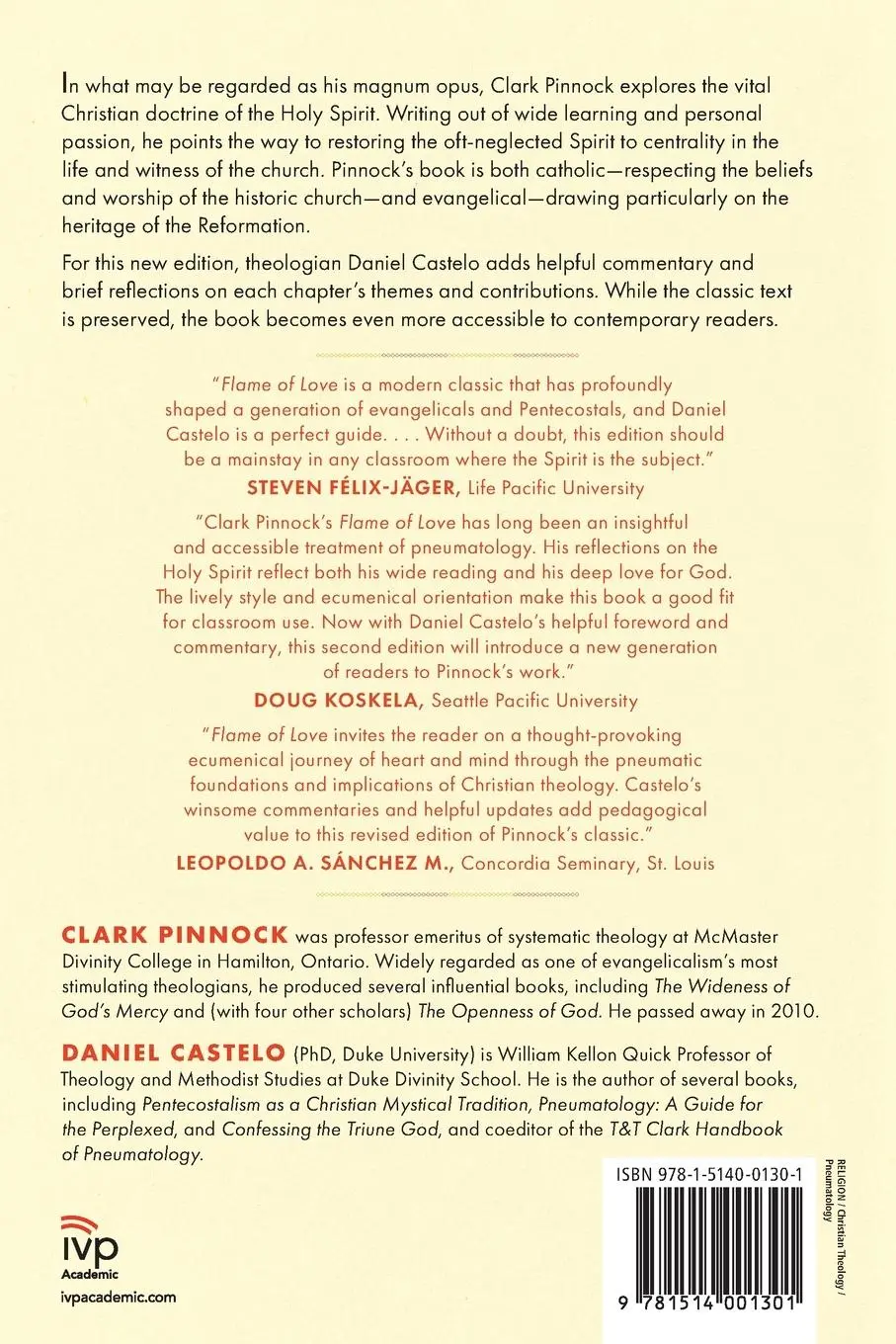 Rückseite: 9781514001301 | Flame of Love | A Theology of the Holy Spirit | Clark H. Pinnock