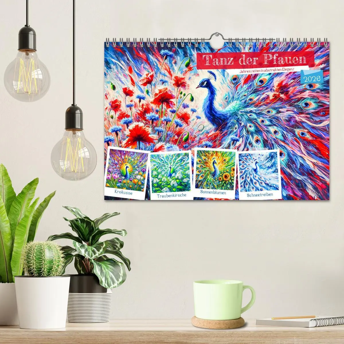Bild: 9783457311301 | Tanz der Pfauen - Jahreszeiten in abstrakter Eleganz (Wandkalender...