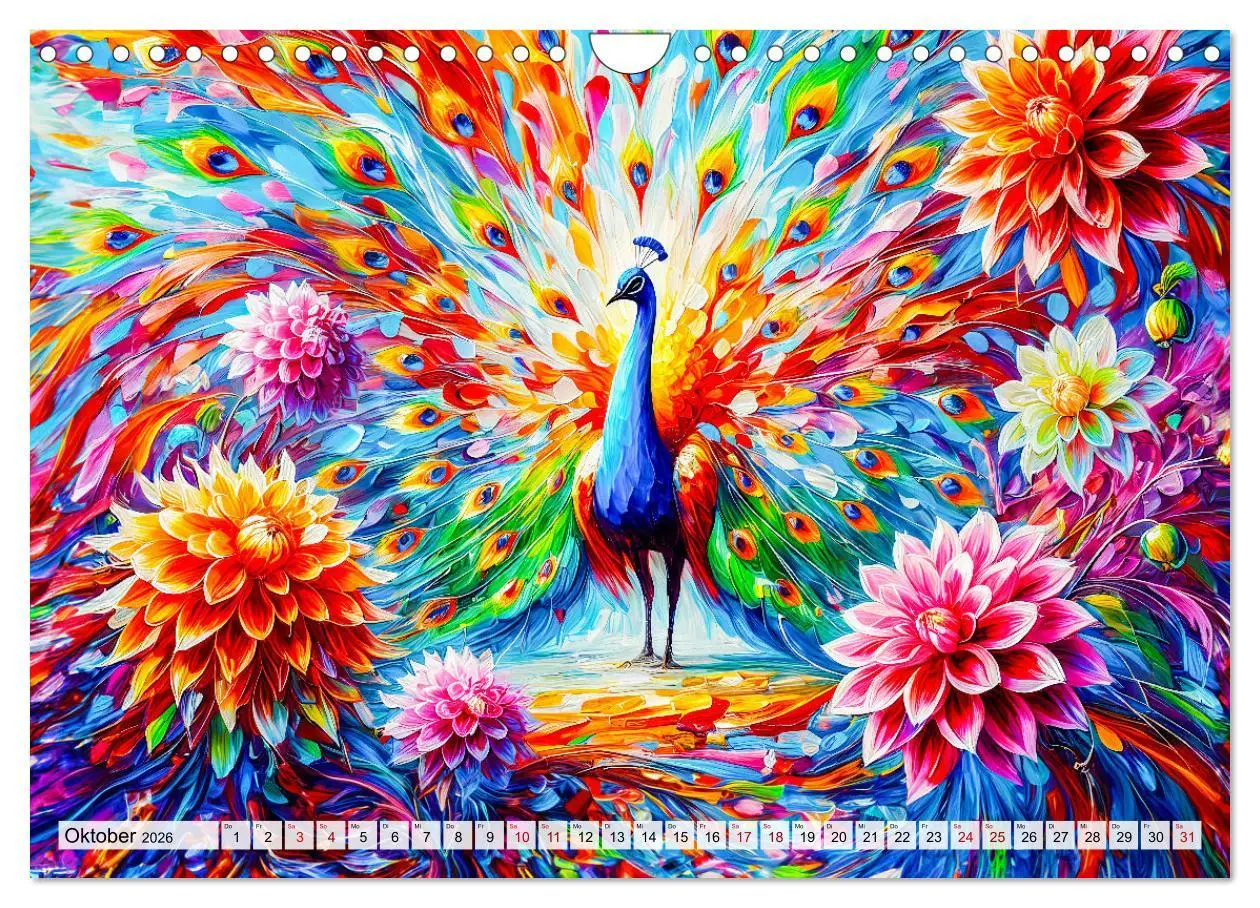 Bild: 9783457311301 | Tanz der Pfauen - Jahreszeiten in abstrakter Eleganz (Wandkalender...
