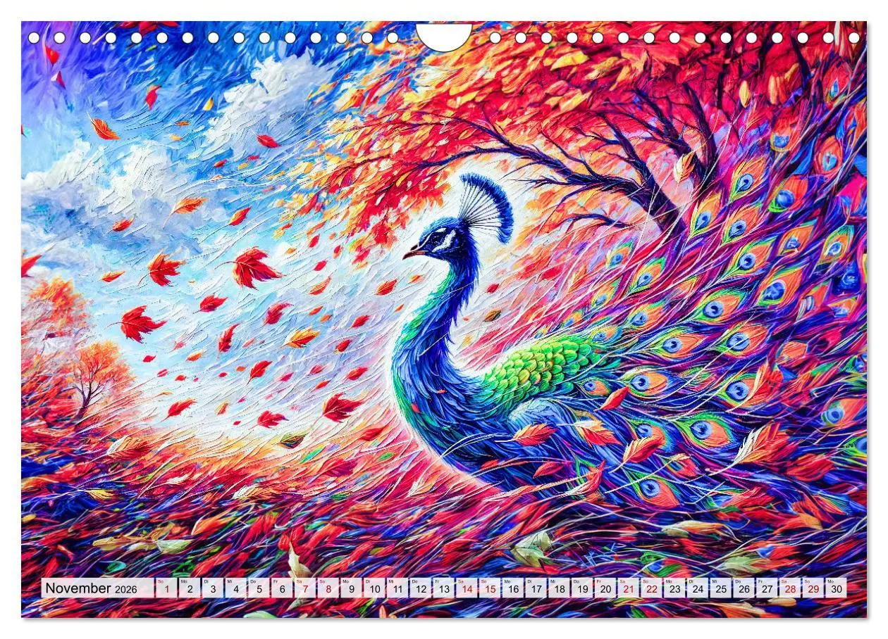 Bild: 9783457311301 | Tanz der Pfauen - Jahreszeiten in abstrakter Eleganz (Wandkalender...