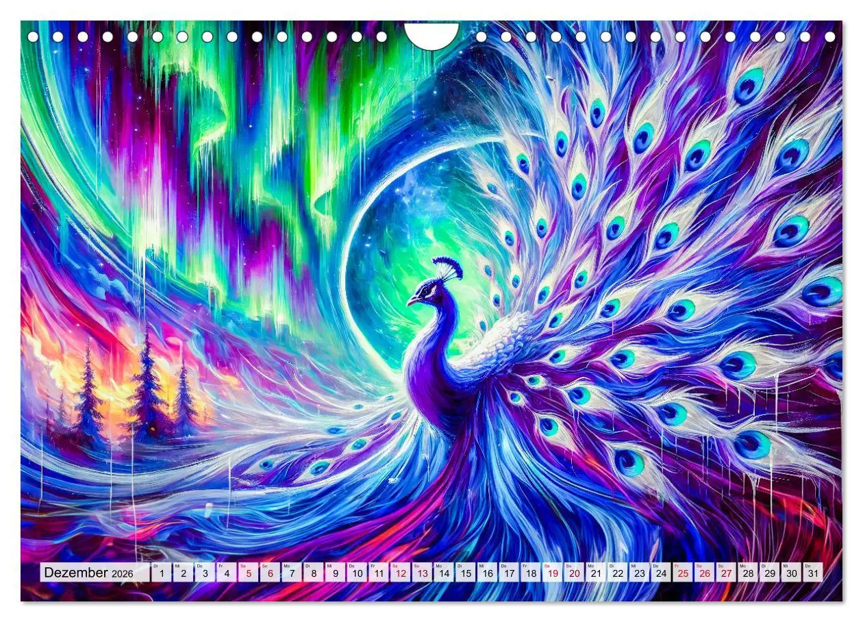 Bild: 9783457311301 | Tanz der Pfauen - Jahreszeiten in abstrakter Eleganz (Wandkalender...