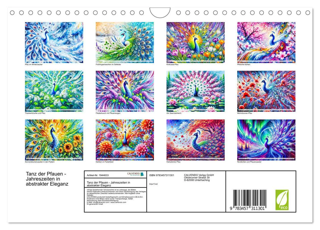 Bild: 9783457311301 | Tanz der Pfauen - Jahreszeiten in abstrakter Eleganz (Wandkalender...