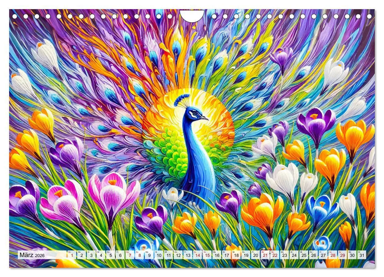 Bild: 9783457311301 | Tanz der Pfauen - Jahreszeiten in abstrakter Eleganz (Wandkalender...