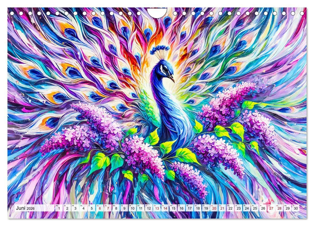 Bild: 9783457311301 | Tanz der Pfauen - Jahreszeiten in abstrakter Eleganz (Wandkalender...