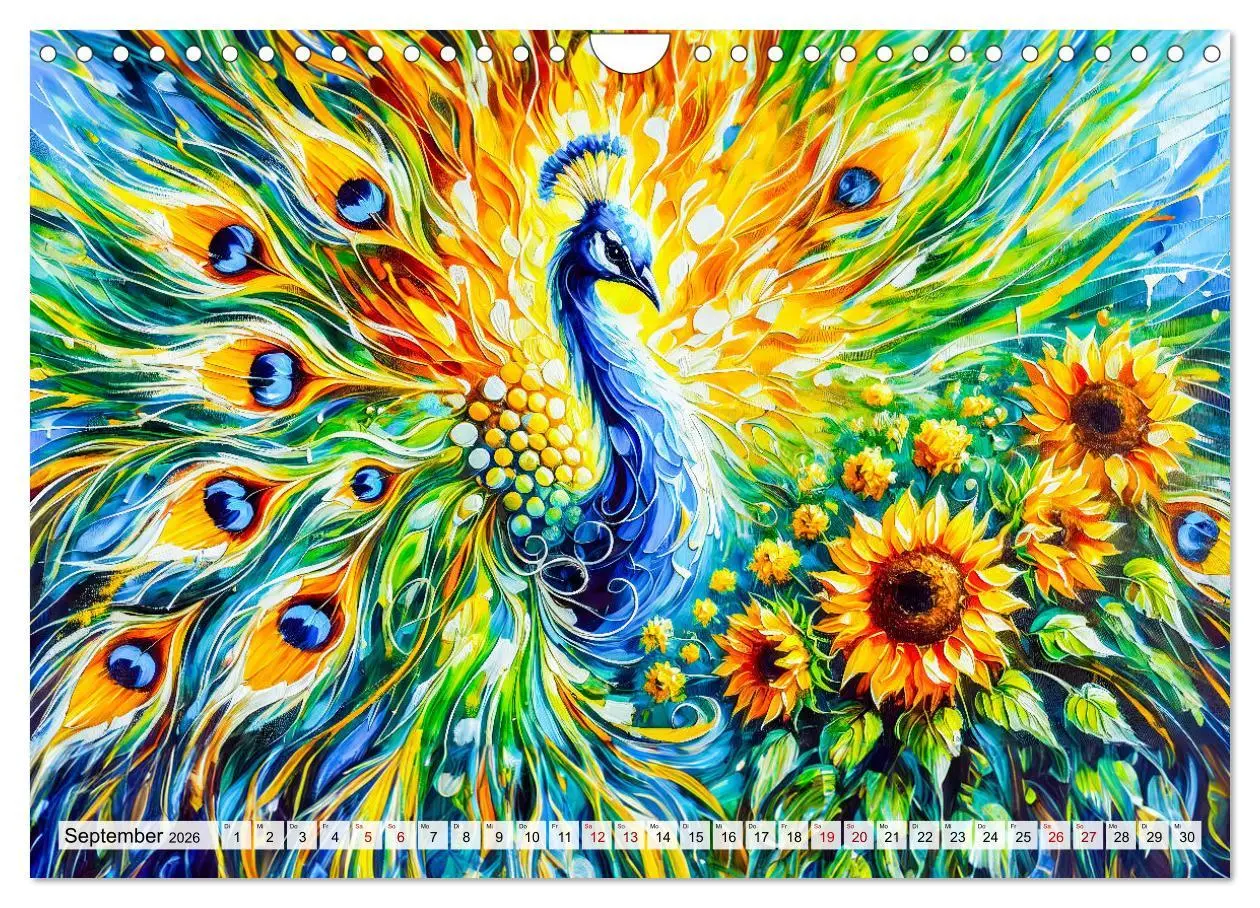 Bild: 9783457311301 | Tanz der Pfauen - Jahreszeiten in abstrakter Eleganz (Wandkalender...