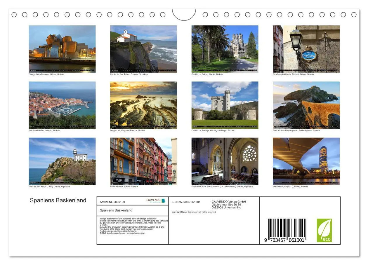 Bild: 9783457861301 | Spaniens Baskenland (Wandkalender 2026 DIN A4 quer), CALVENDO...
