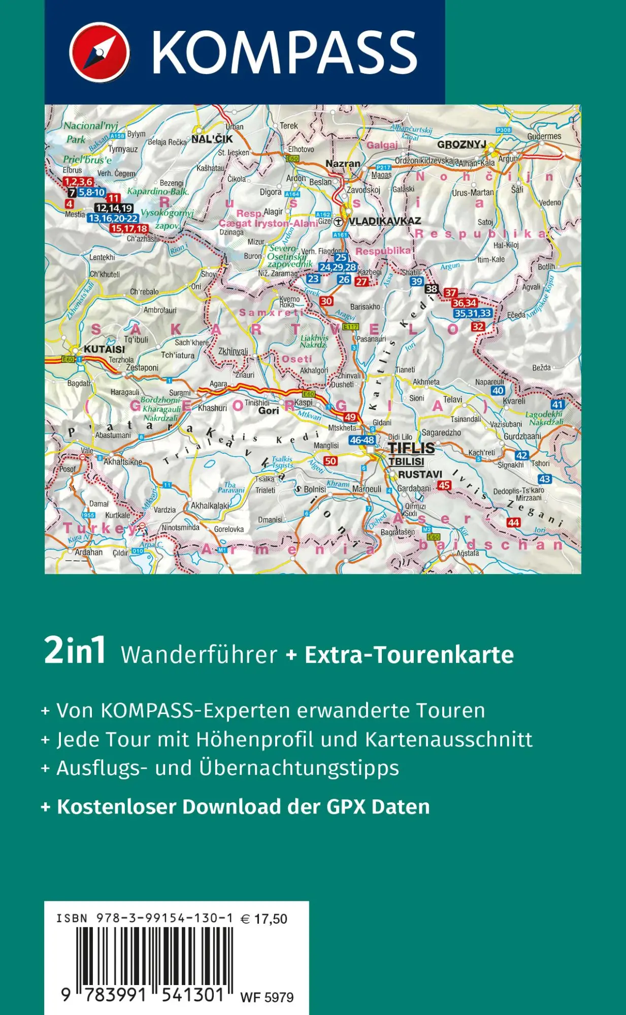 Rückseite: 9783991541301 | KOMPASS Wanderführer Georgien, Kaukasus, 50 Touren mit...