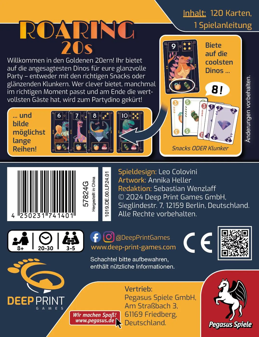 Bild: 4250231741401 | Roaring 20s (Deep Print Games) | Leo Colovini | Spiel | 57824G | 2024