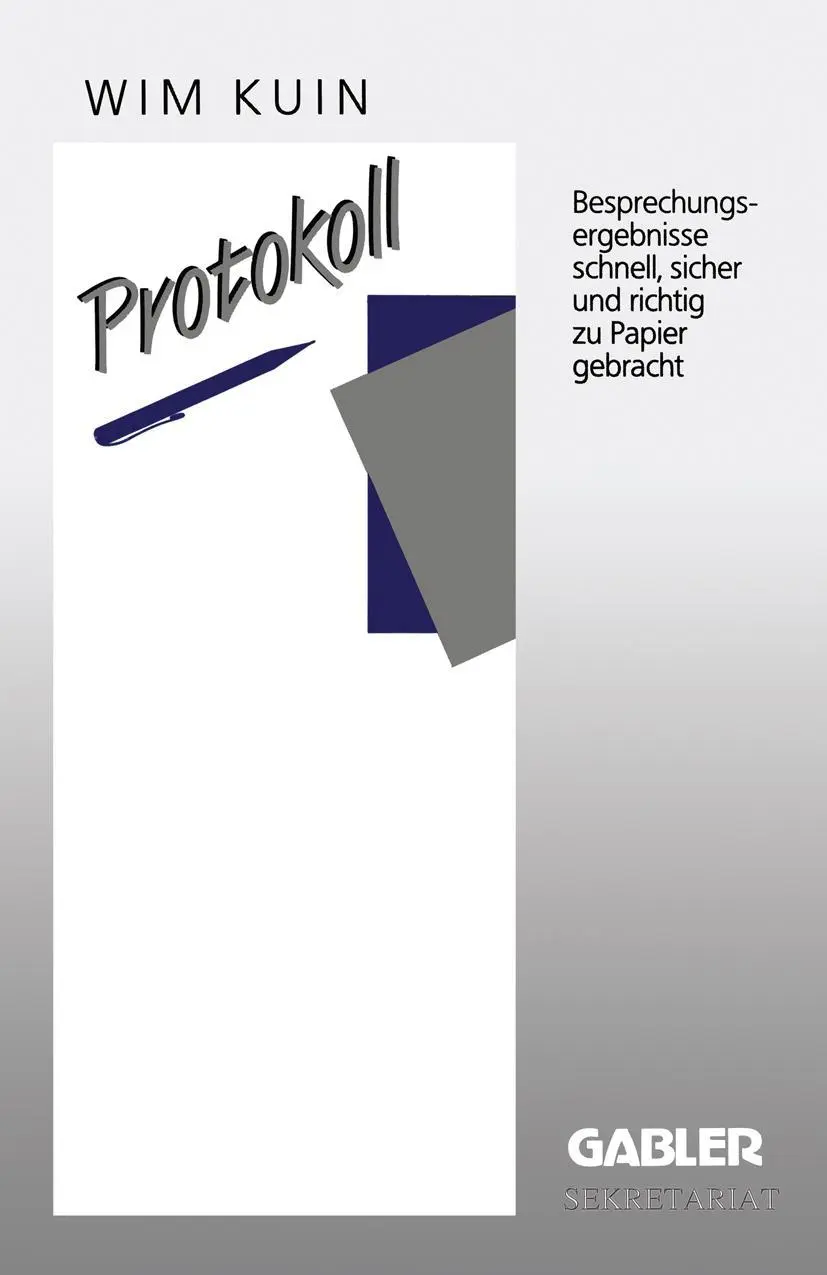 Cover: 9783409191401 | Protokoll | Wim Kuin | Taschenbuch | xii | Deutsch | 1988