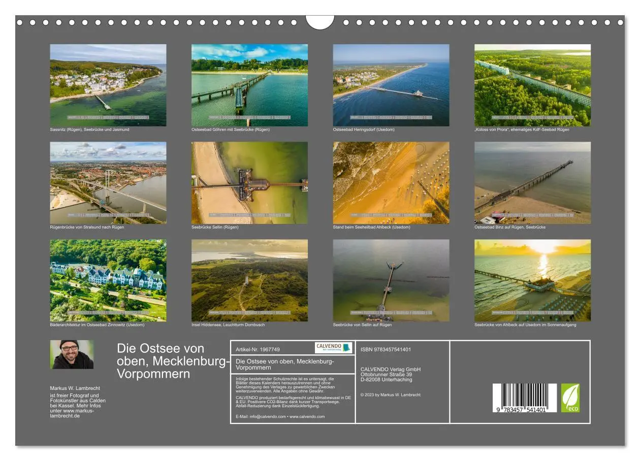 Bild: 9783457541401 | Die Ostsee von oben, Mecklenburg-Vorpommern (Wandkalender 2026 DIN...