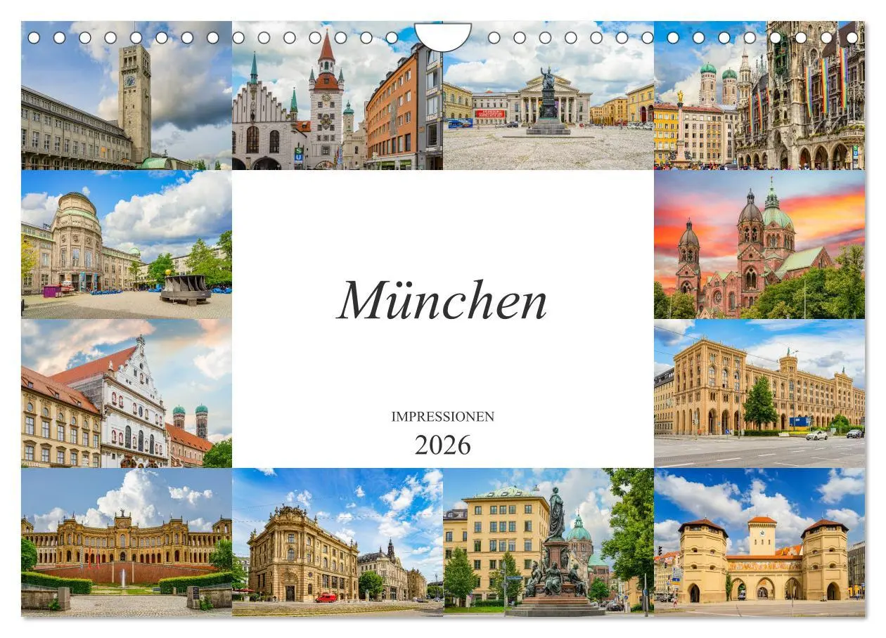Cover: 9783457781401 | München Impressionen (Wandkalender 2026 DIN A4 quer), CALVENDO...