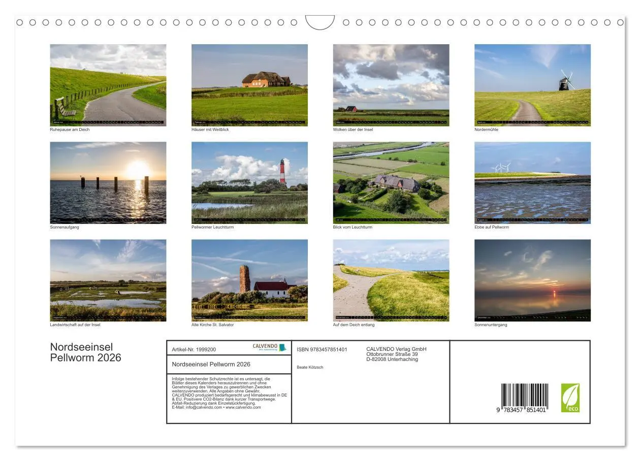 Bild: 9783457851401 | Nordseeinsel Pellworm 2026 (Wandkalender 2026 DIN A3 quer),...