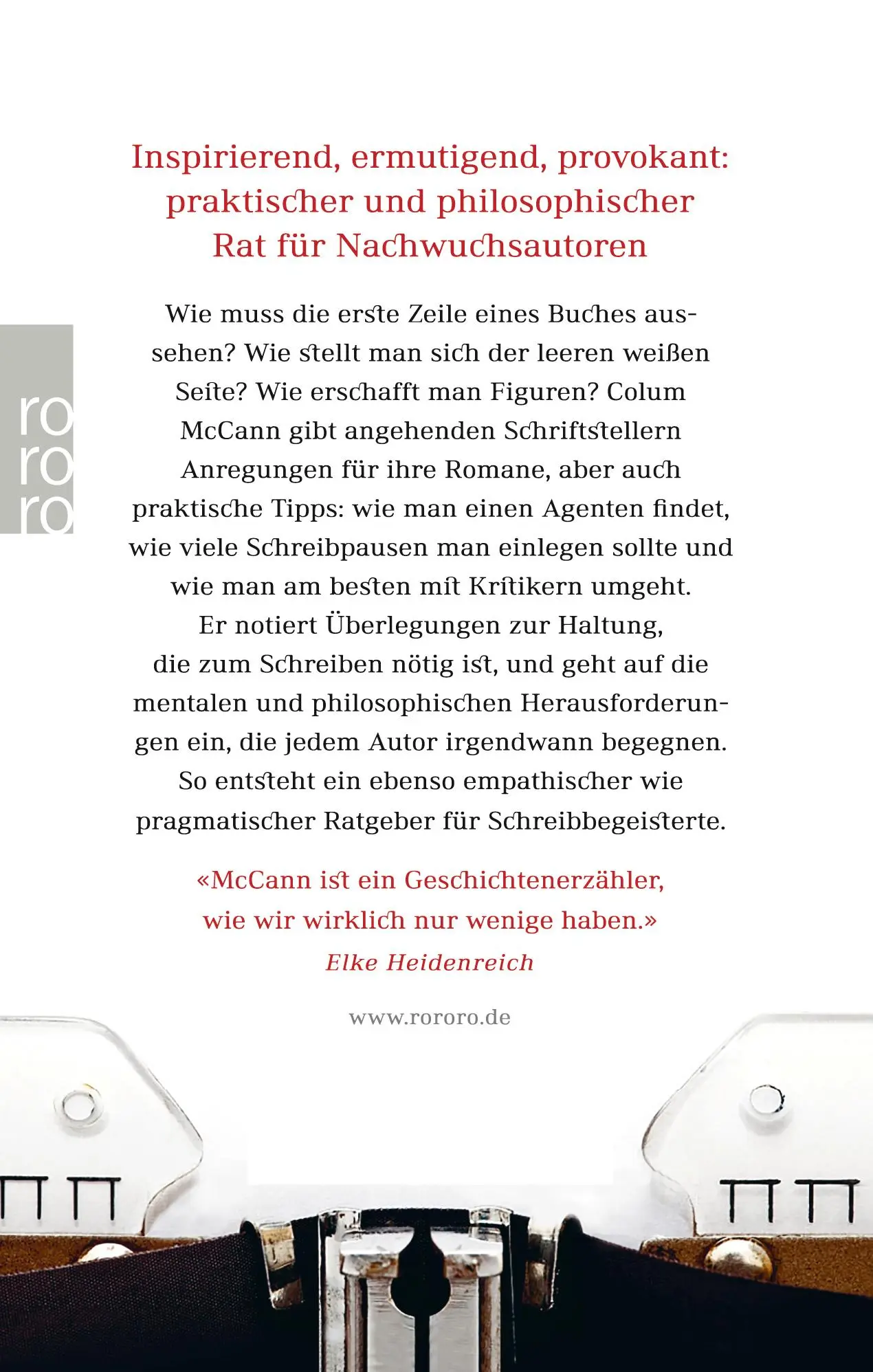 Rückseite: 9783499291401 | Briefe an junge Autoren | Colum McCann | Buch | 192 S. | Deutsch