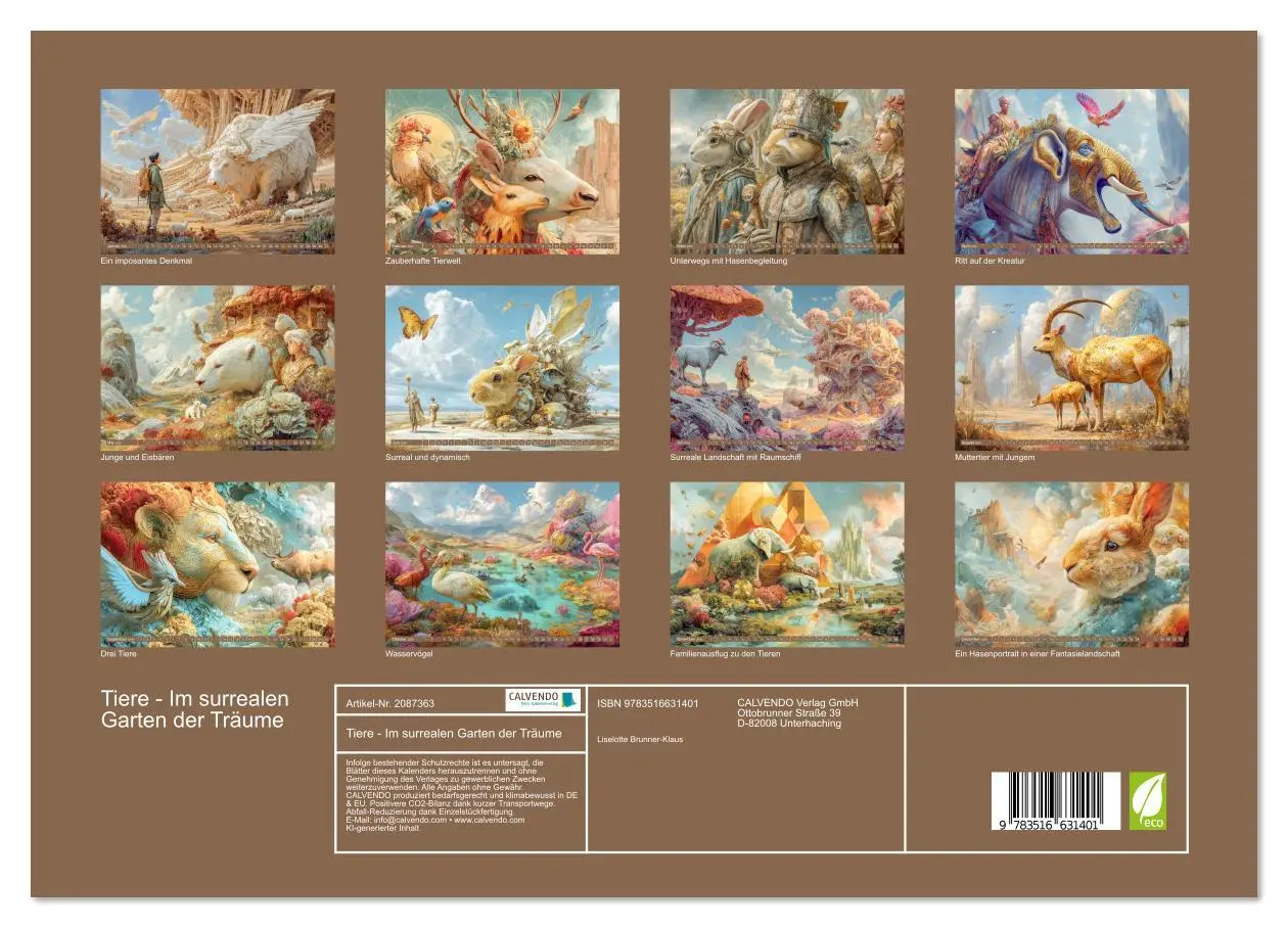 Bild: 9783516631401 | Tiere - Im surrealen Garten der Träume (Wandkalender 2026 DIN A3...