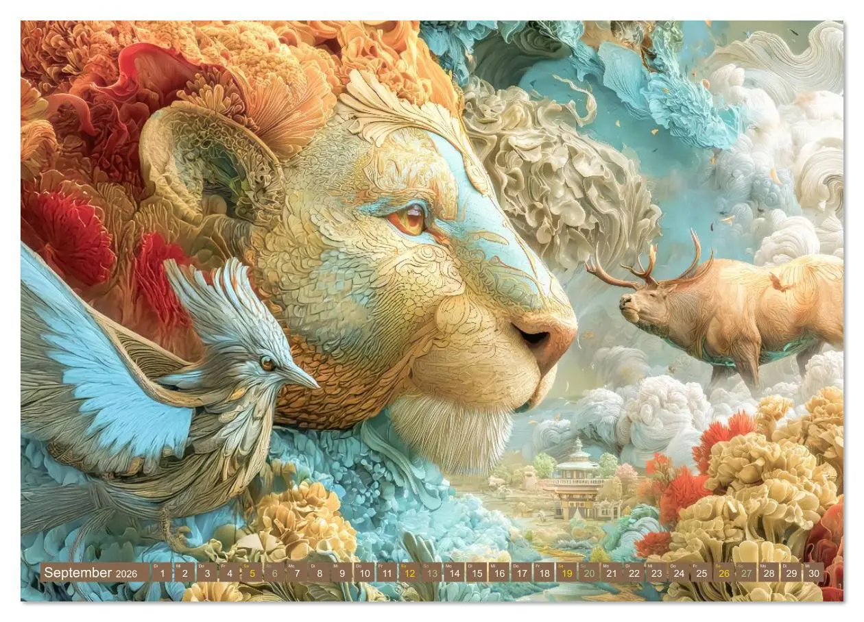 Bild: 9783516631401 | Tiere - Im surrealen Garten der Träume (Wandkalender 2026 DIN A3...