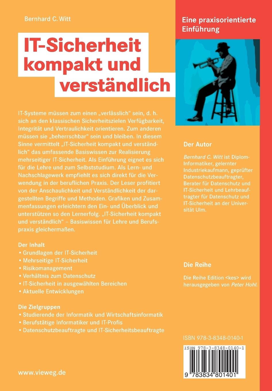 Rückseite: 9783834801401 | IT-Sicherheit kompakt und verständlich | Bernhard C. Witt | Buch