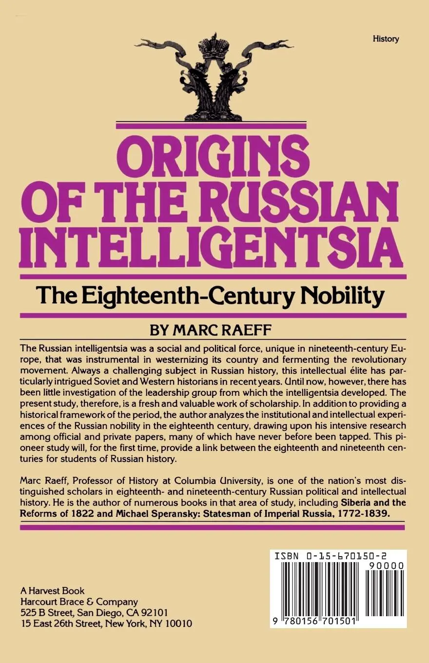 Rückseite: 9780156701501 | Origins of the Russian Intelligentsia | Marc Raeff | Taschenbuch