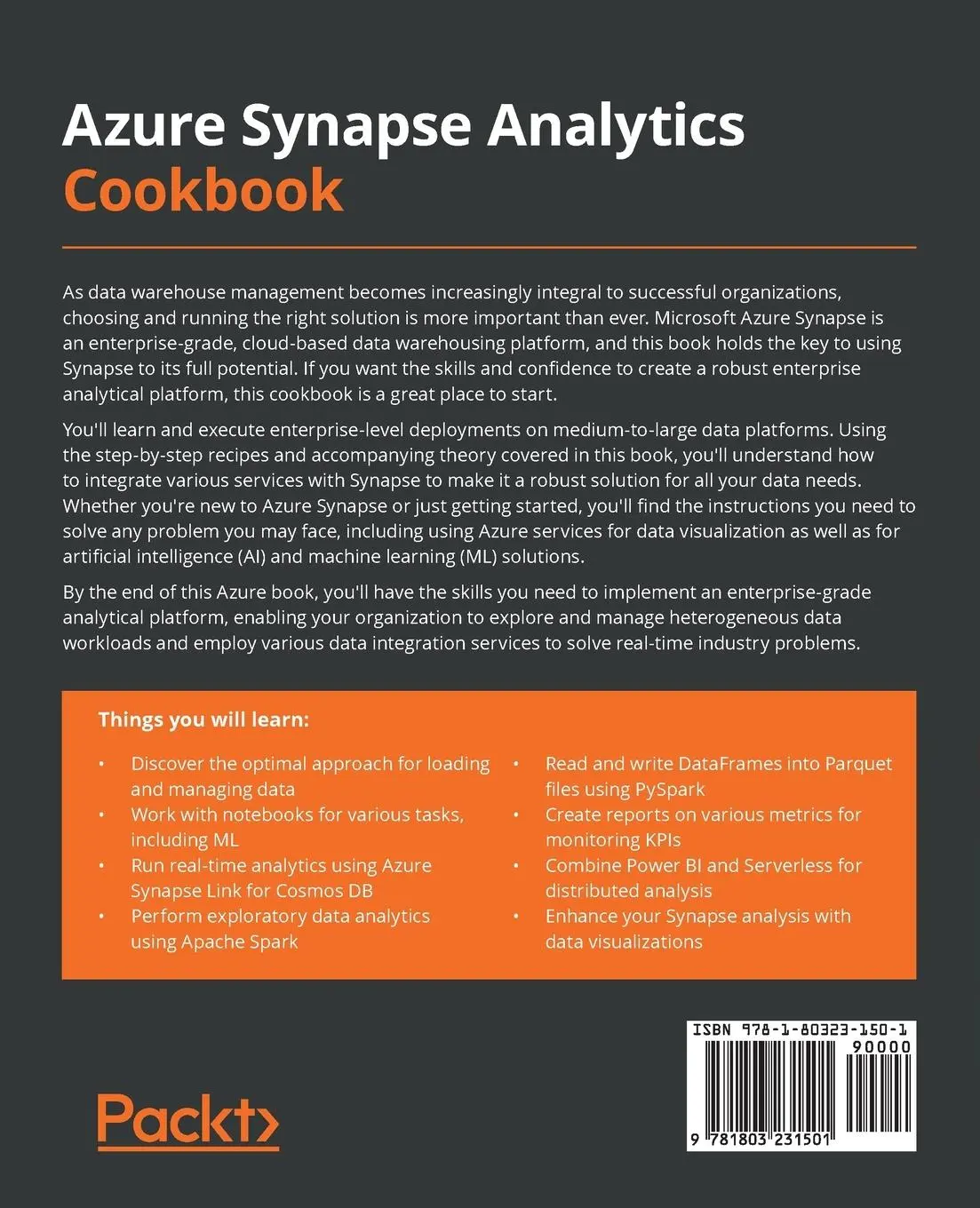 Rückseite: 9781803231501 | Azure Synapse Analytics Cookbook | Gaurav Agarwal (u. a.) | Buch