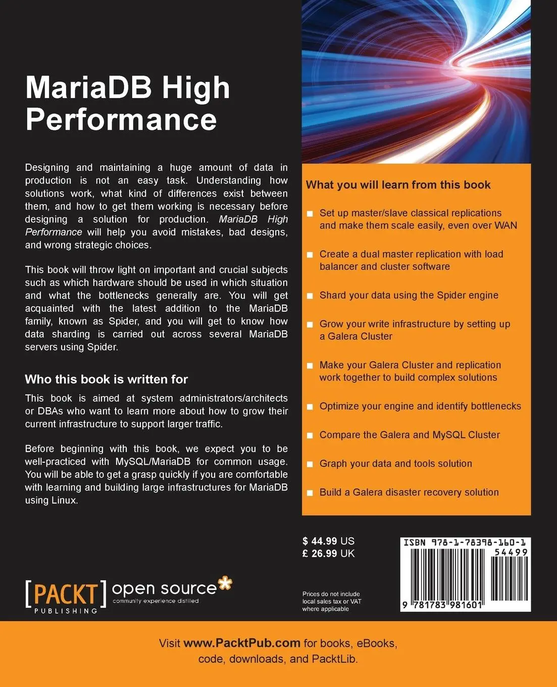 Rückseite: 9781783981601 | Mariadb High Performance | Pierre Mavro | Taschenbuch | Englisch