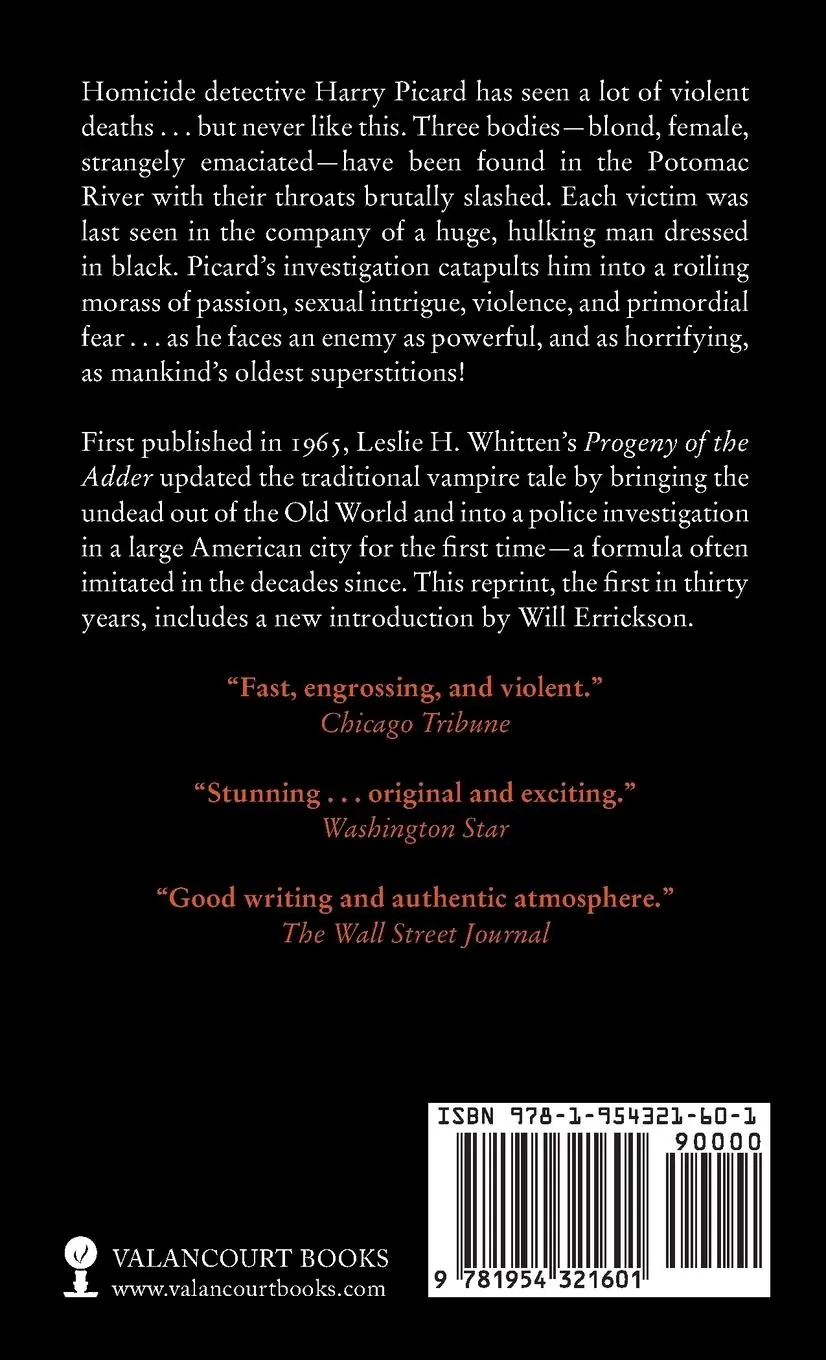 Rückseite: 9781954321601 | Progeny of the Adder (Paperbacks from Hell) | Leslie H. Whitten | Buch