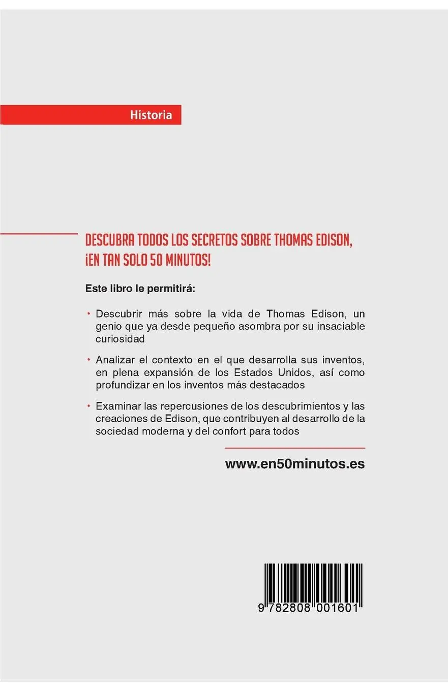 Rückseite: 9782808001601 | Thomas Edison | La brillante vida del inventor incansable | 50minutos